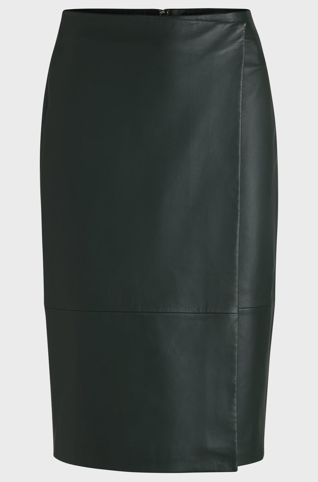 Women's Wrap-Front Panel Skirt in Leather