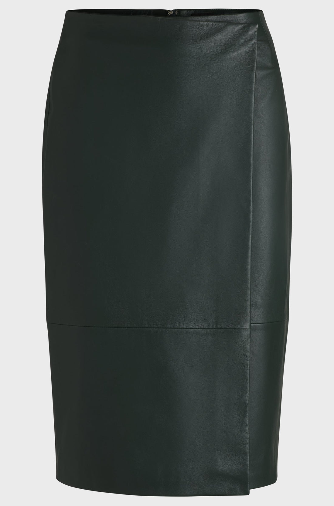 Women's Wrap-Front Panel Skirt in Leather