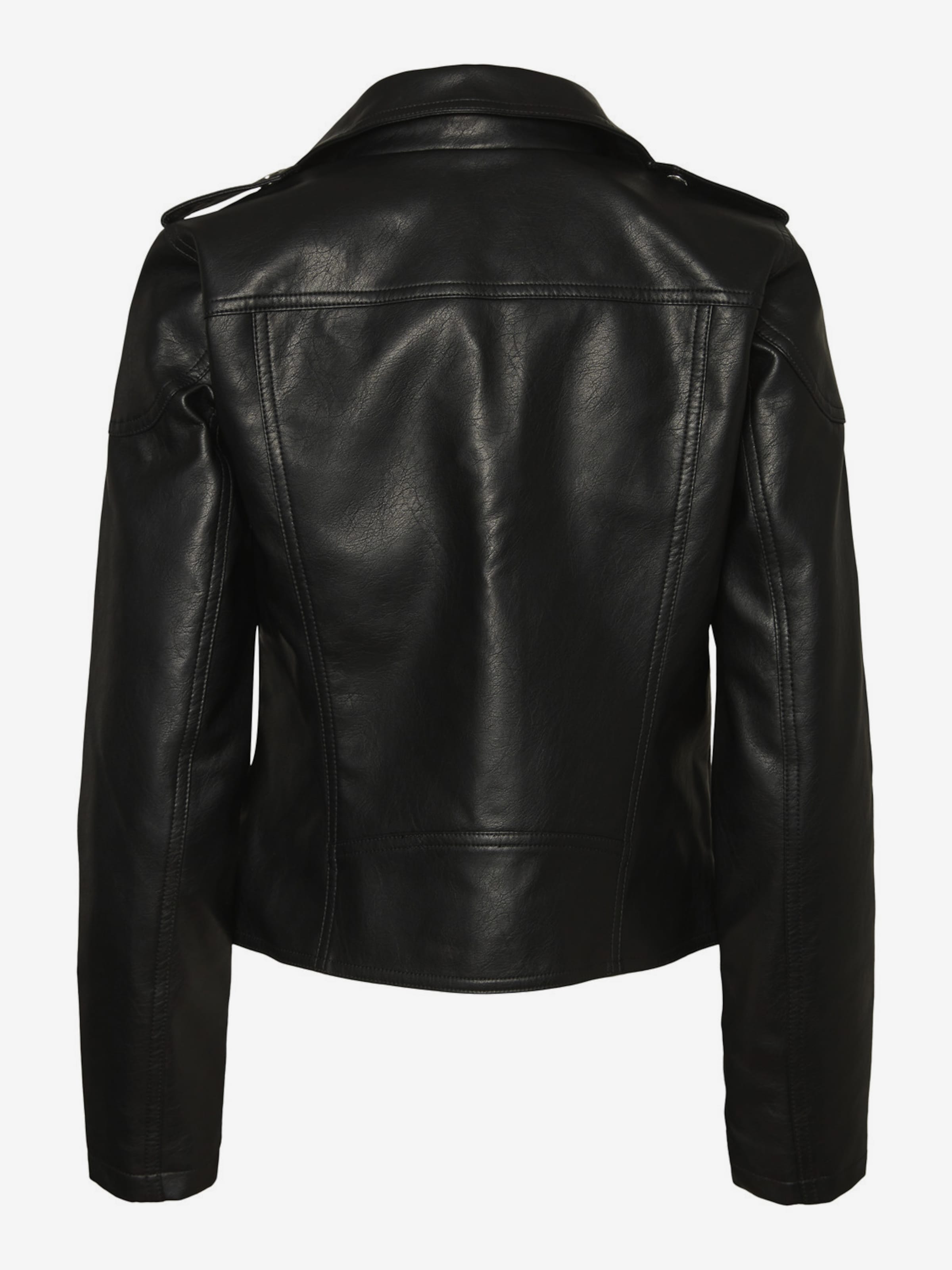 Women's Shoulder Strap Faux Leather Biker Jacket