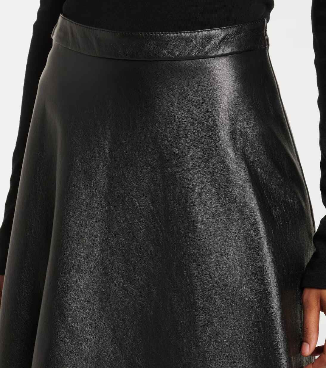 Women's midi Leather Skirt Long
