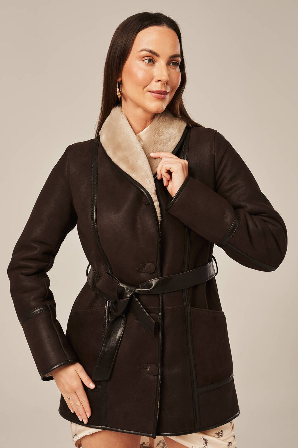 Women's Brown Sheepskin Shearling Jacket