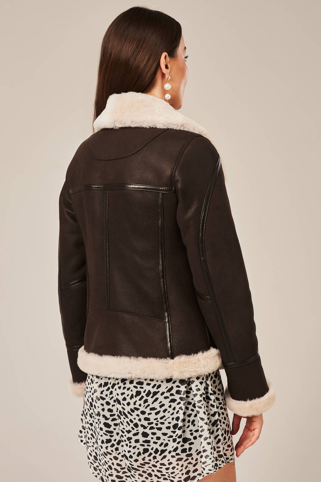 Women's Brown Sheepskin Shearling Leather Jacket