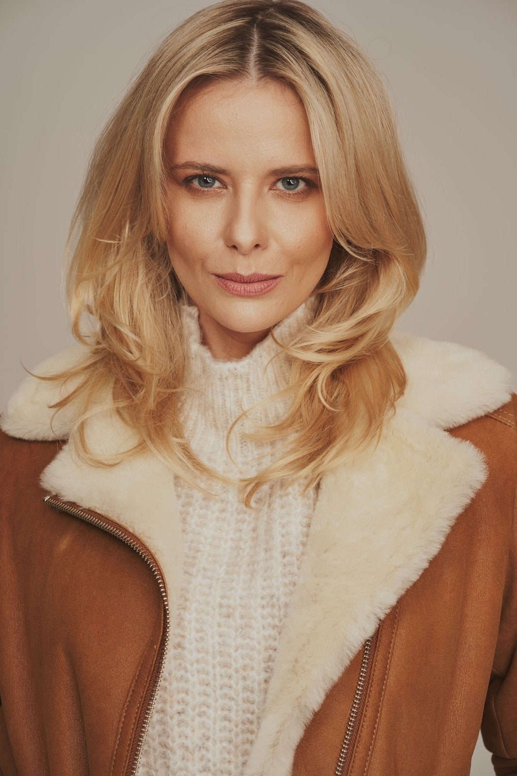 Women's Brown Leather Sheepskin shearling Jacket