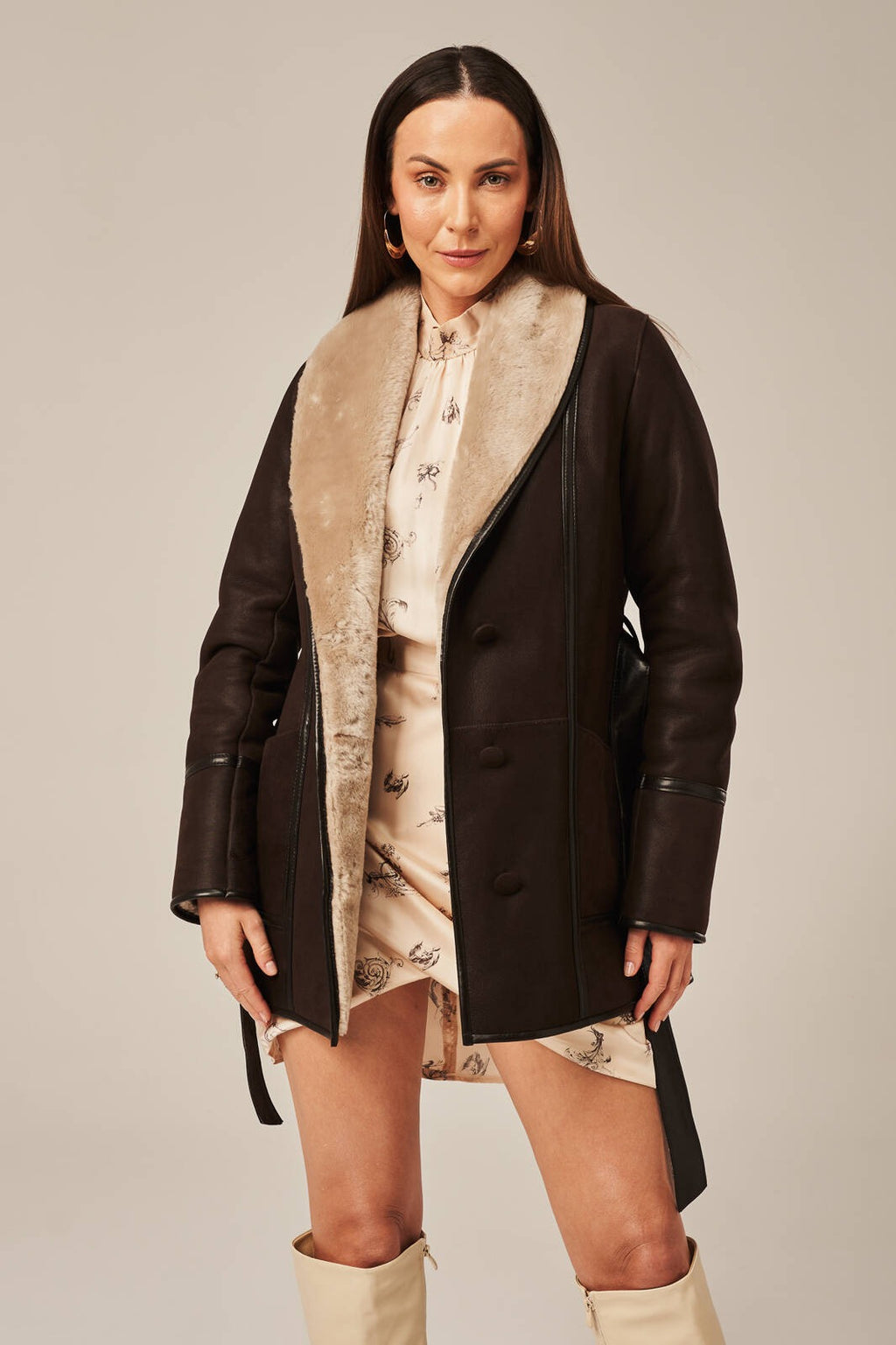 Women's Brown Sheepskin Shearling Jacket