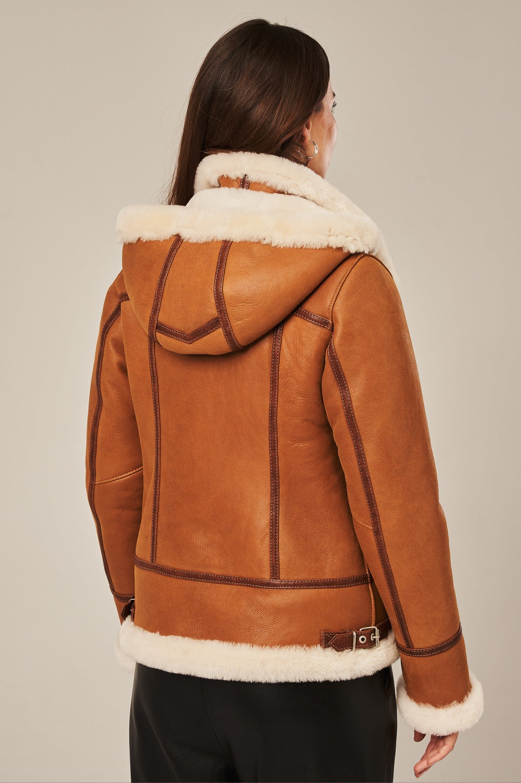 Women's Brown Leather Sheepskin Shearling Jacket