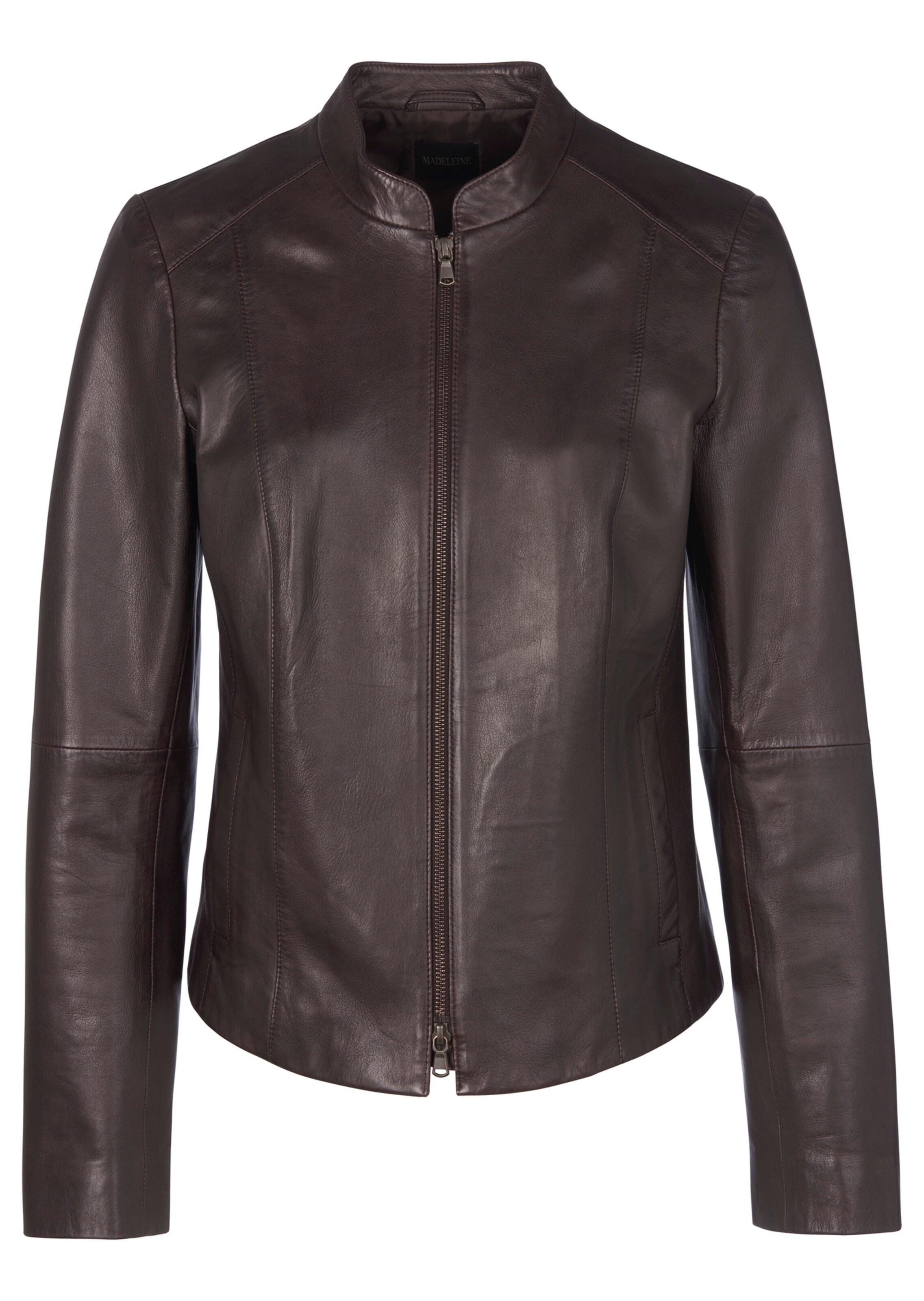 Women's Dark Brown Simple Leather Jacket