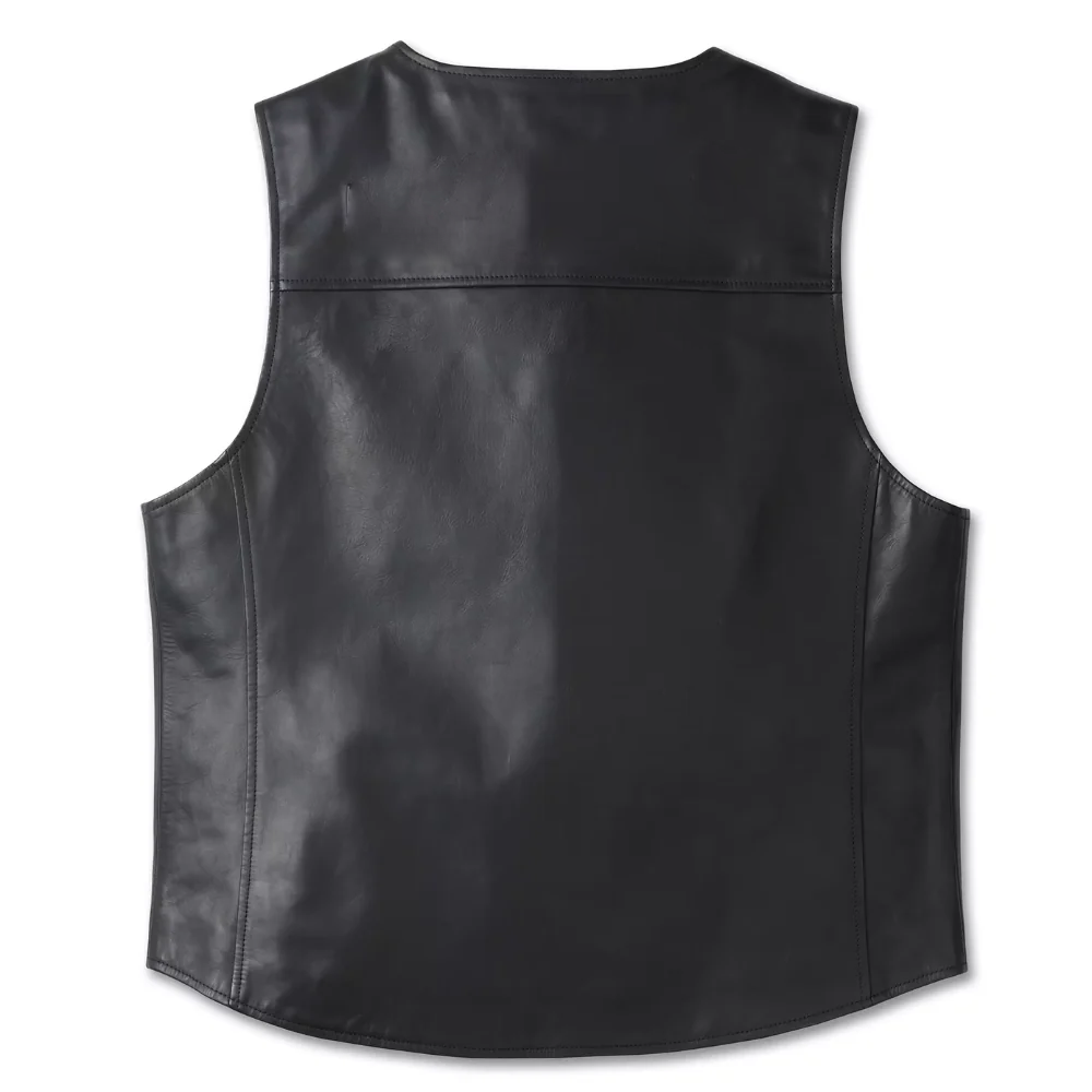 Men's Black Leather Vests