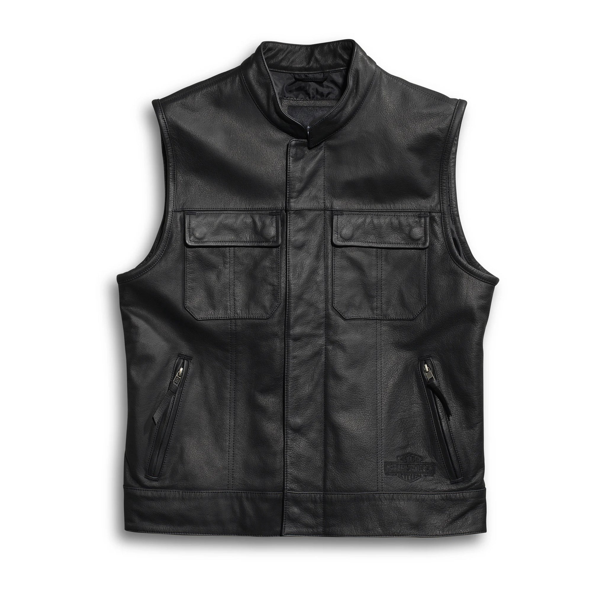 Men's Black Leather Vest