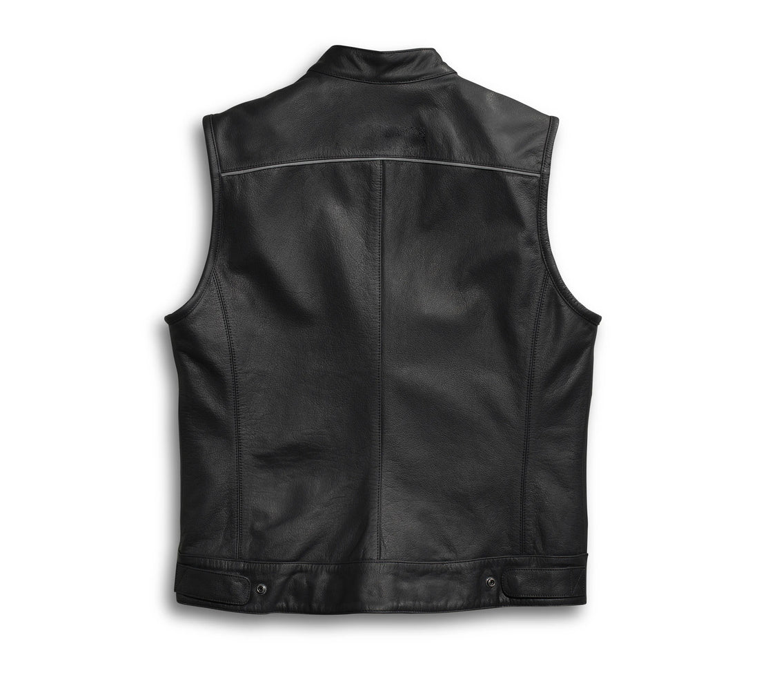 Men's Black Leather Vest