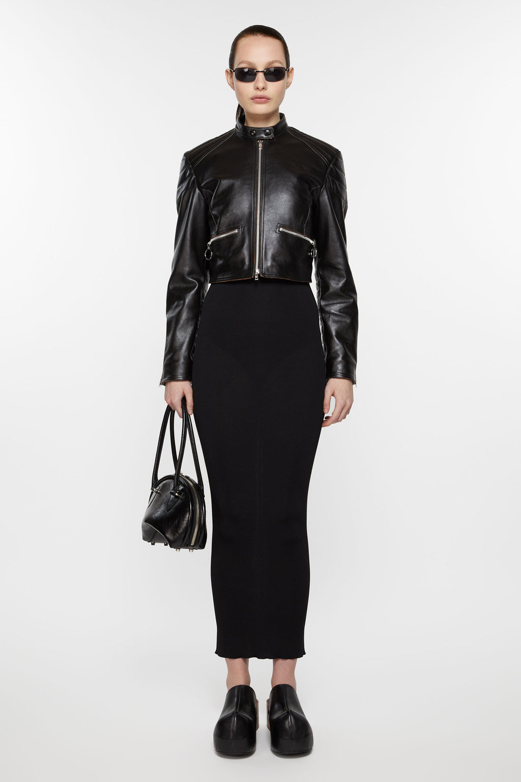 Women's Black Leather Biker Jacket