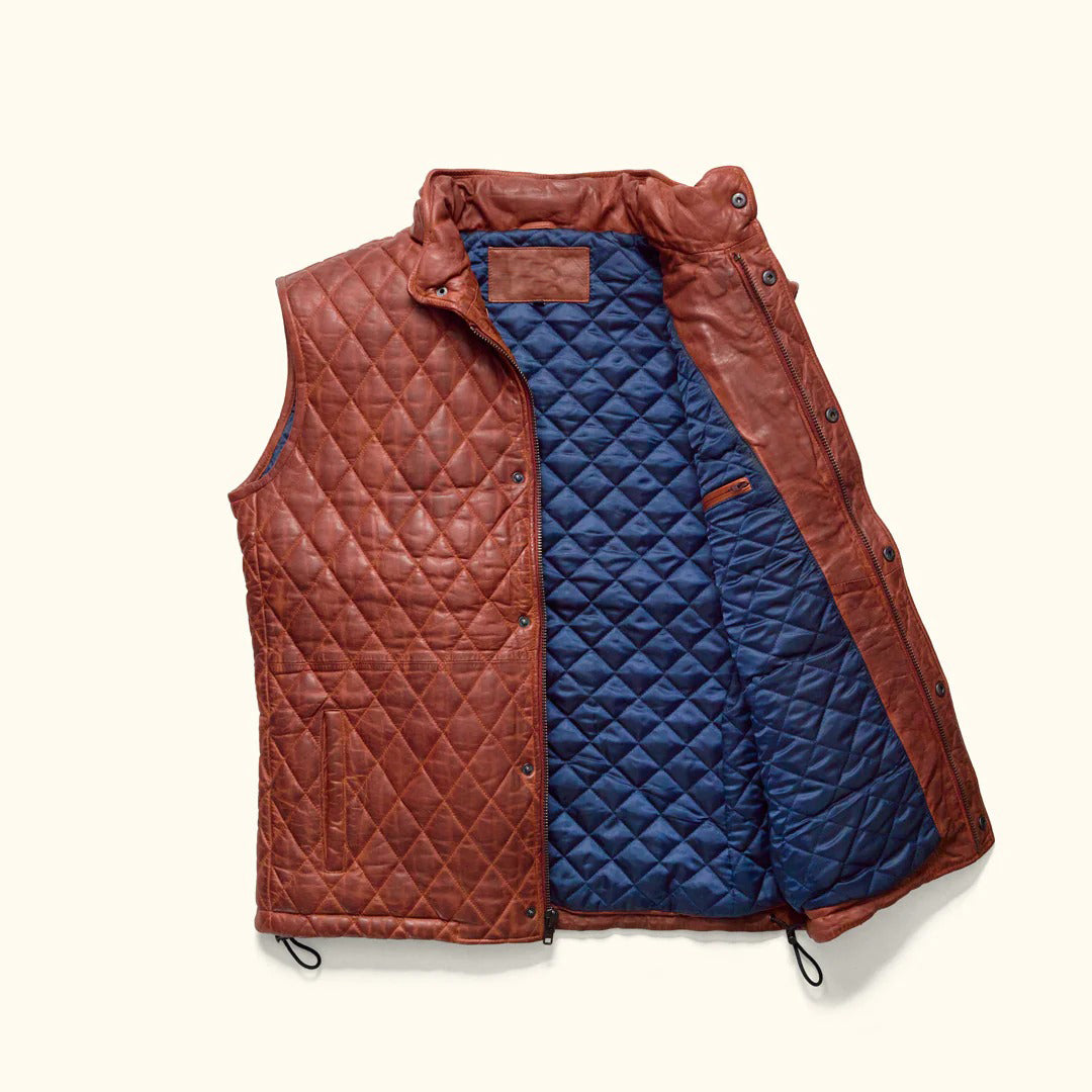 Men's Brown Leather Vest