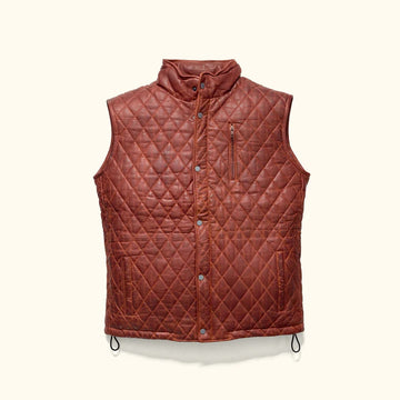 Men's Brown Leather Vest