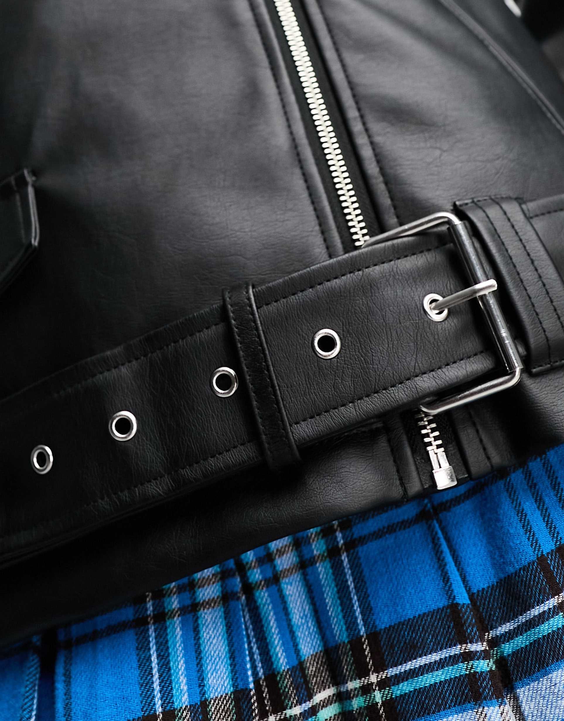 Women's Oversized Fit Faux Leather Biker Jacket