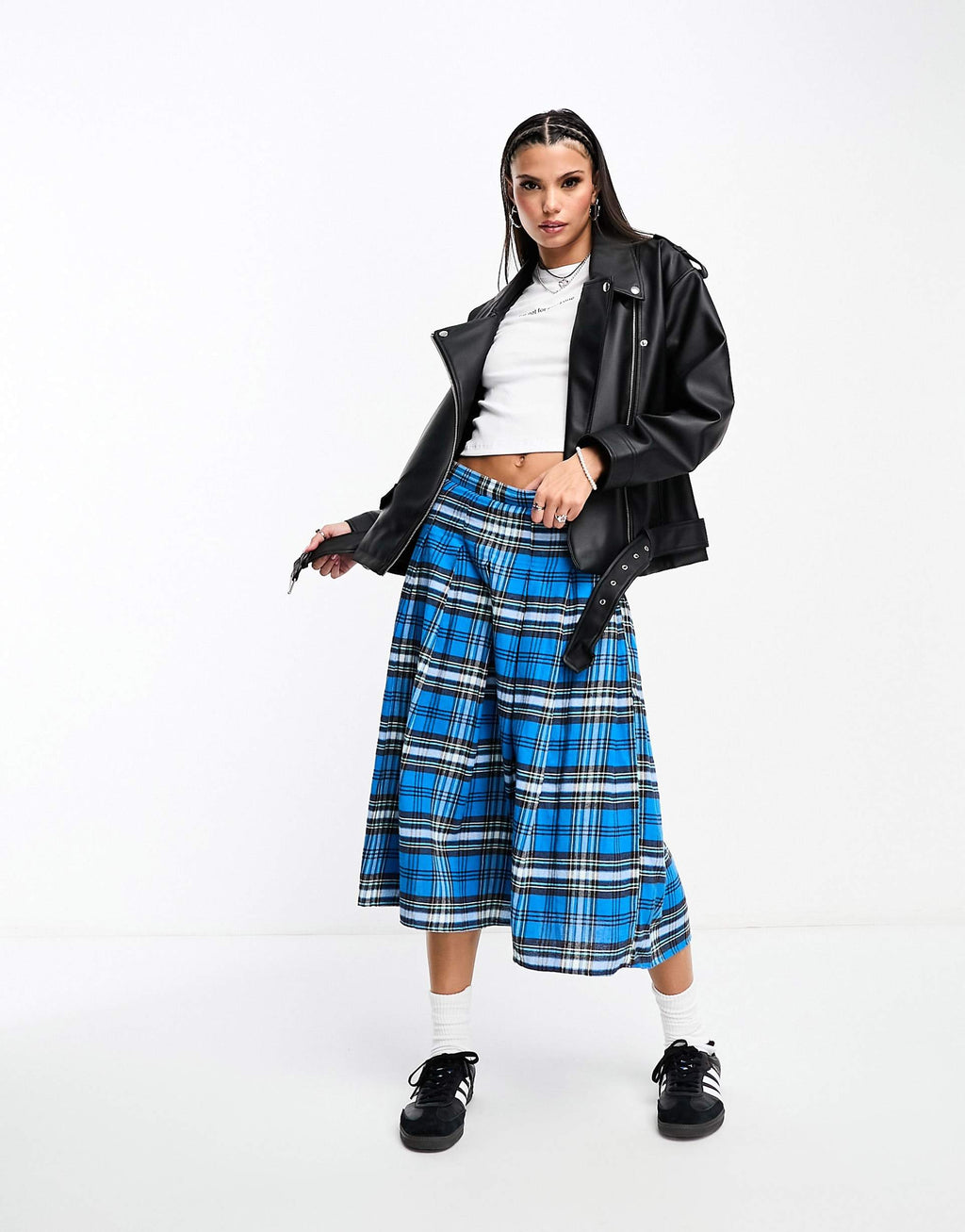 Women's Oversized Fit Faux Leather Biker Jacket