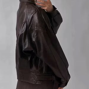 Women's Brown Belted Over Sized Jacket